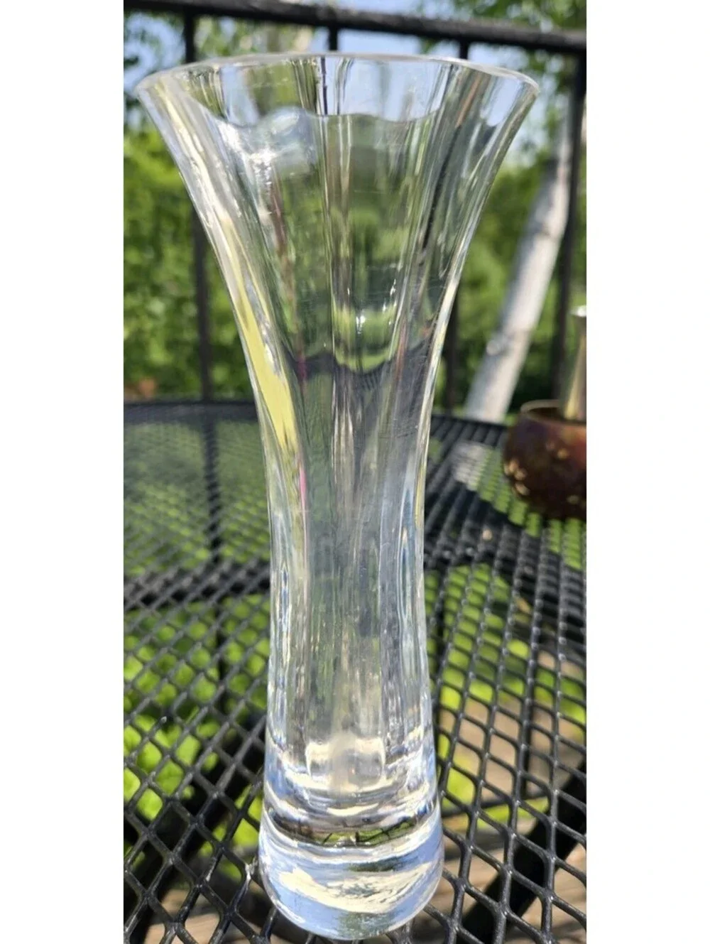 Vintage Lenox Optika Clear Glass Bud Vase 7.25